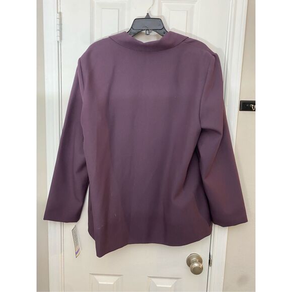 Adeline by Alfred Dunner NWT Eggplant Purple 2-Button Blazer, Size 18, MSRP $50 - Picture 4 of 7